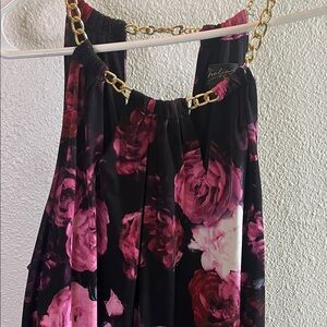 Thalia Sodi Floral Jumpsuit with Gold Chain Straps